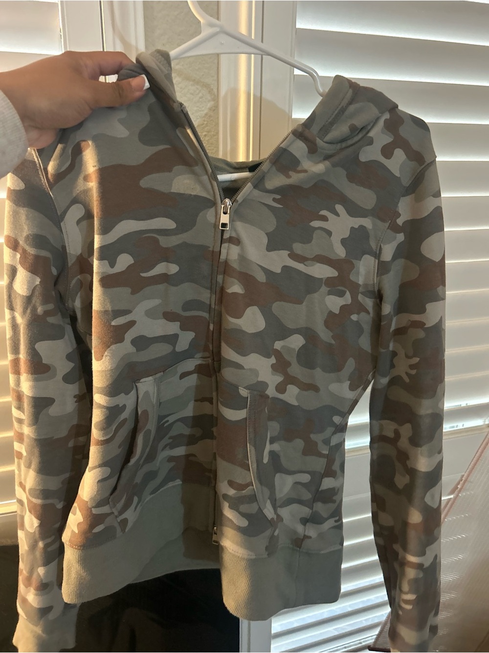 Zara Women’s Camo Zip Hoodie - Green & Brown